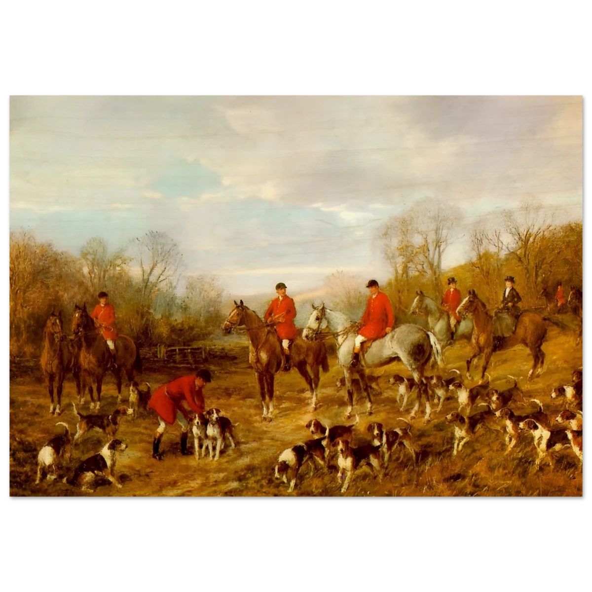 Fox Hunting Scene – Henry Alken Wall Art Print - Wood Prints - 70x100 cm / 28x40″ -