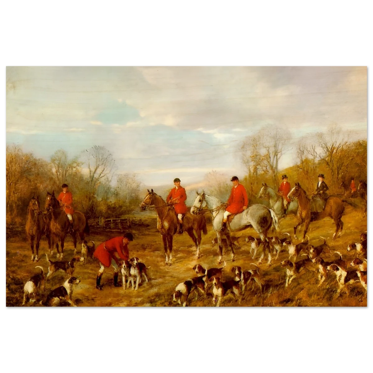 Fox Hunting Scene – Henry Alken Wall Art Print - Wood Prints - 50x75 cm / 20x30″ -