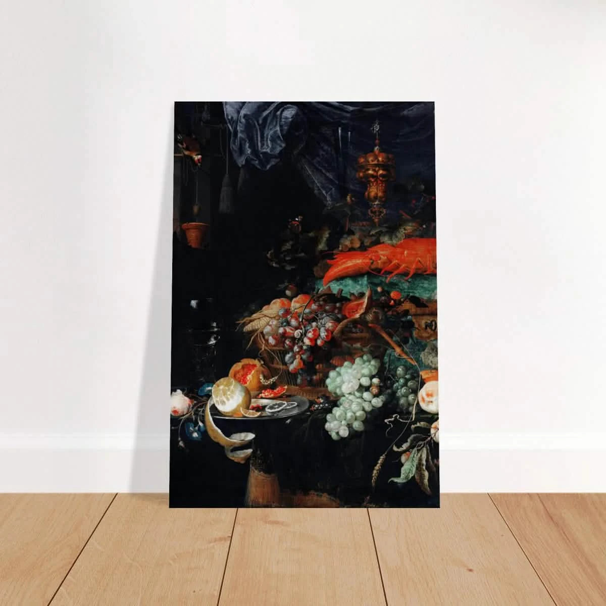 Fruits and Lobster by Abraham Mignon | Wall art Print - Brushed Aluminum Print - 50x75 cm / 20x30″ -