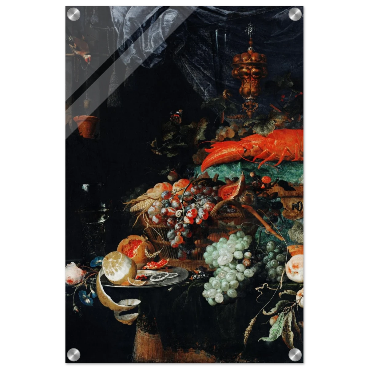 Fruits and Lobster by Abraham Mignon | Wall art Print - Acrylic Print - 40x60 cm / 16x24″ -