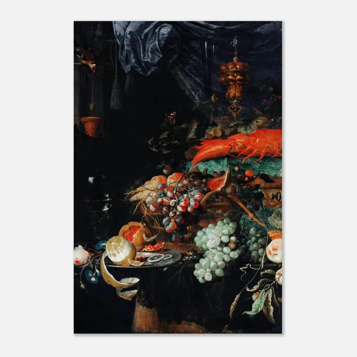 Fruits and Lobster by Abraham Mignon | Wall art Print - Aluminum Print - 30x45 cm / 12x18″ -