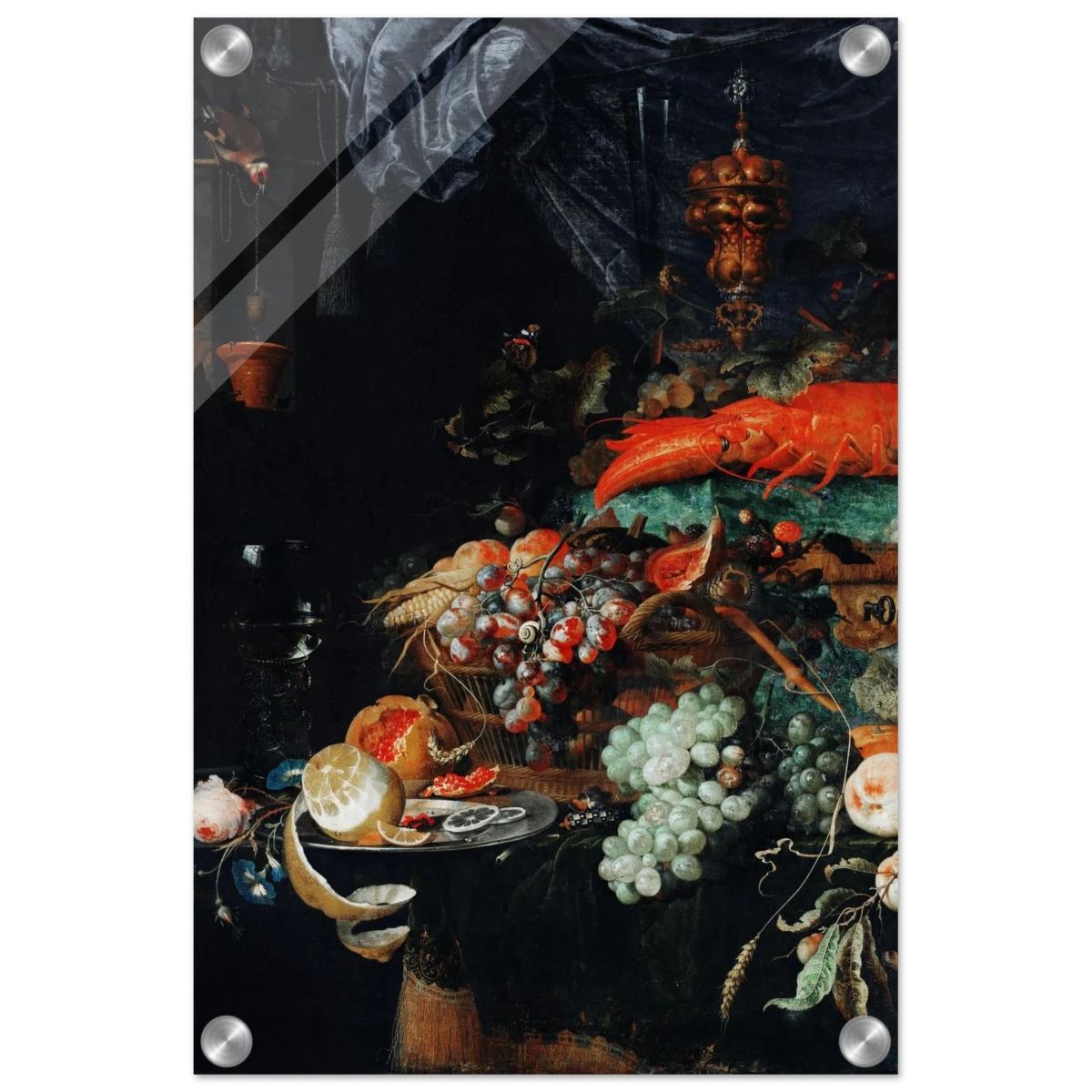 Fruits and Lobster by Abraham Mignon | Wall art Print - Acrylic Print - 30x45 cm / 12x18″ -
