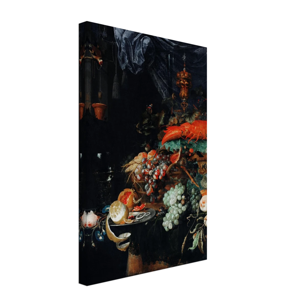 Fruits and Lobster by Abraham Mignon | Wall art Print - Canvas - 30x45 cm / 12x18″ -