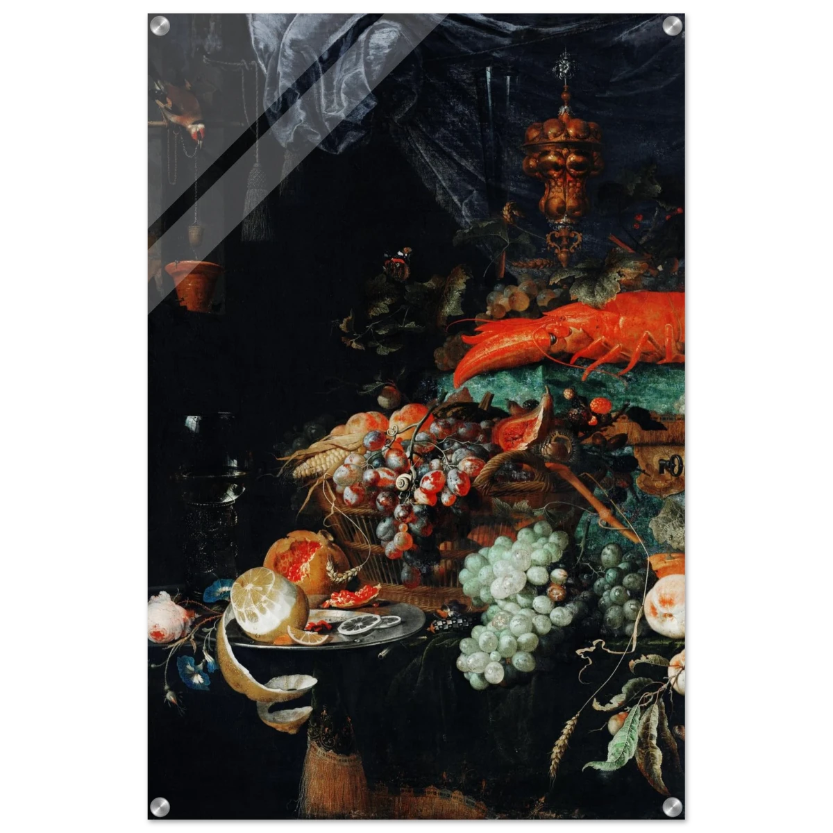 Fruits and Lobster by Abraham Mignon | Wall art Print - Acrylic Print - 60x90 cm / 24x36″ -
