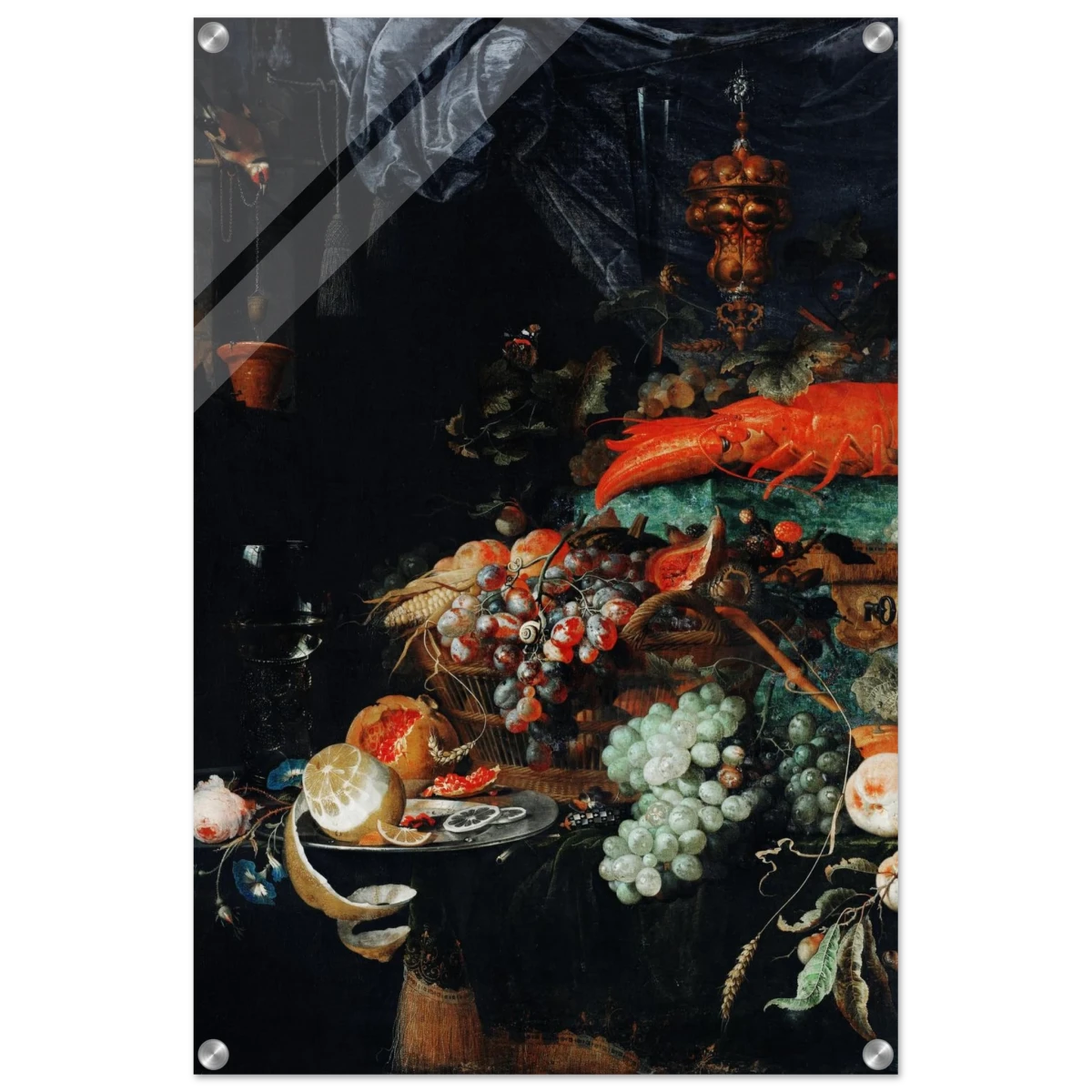 Fruits and Lobster by Abraham Mignon | Wall art Print - Acrylic Print - 50x75 cm / 20x30″ -