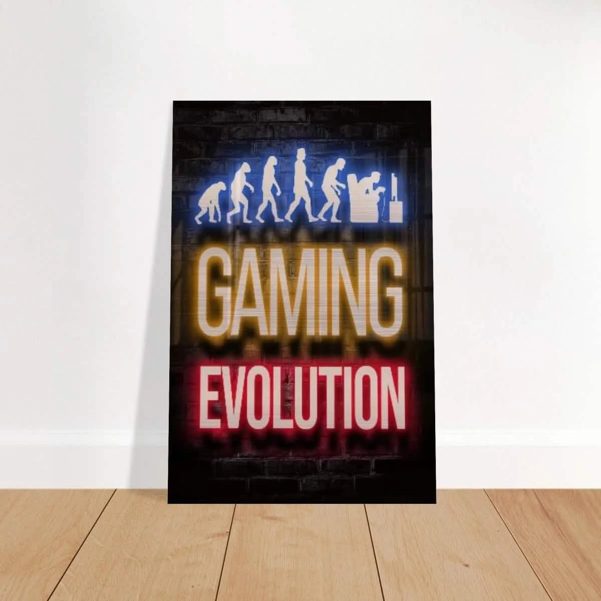 Gaming Evolution – The Rise of a Gamer | Pop art Wall art Print - Brushed Aluminum Print - 50x75 cm / 20x30″ -