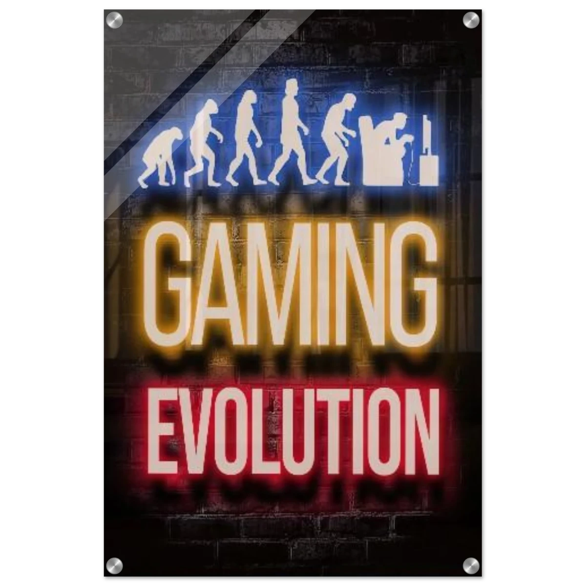 Gaming Evolution – The Rise of a Gamer | Pop art Wall art Print - Acrylic Print - 50x75 cm / 20x30″ -