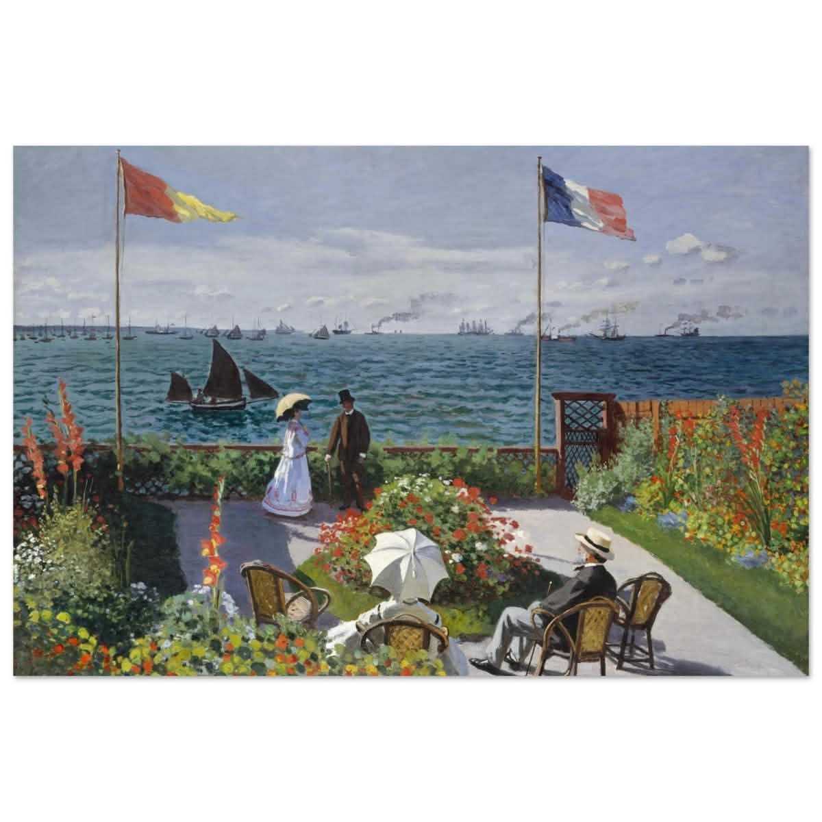 Garden at Sainte - Adresse by Claude Monet | Vintage wall art print - Aluminum Print - 30x45 cm / 12x18″ -