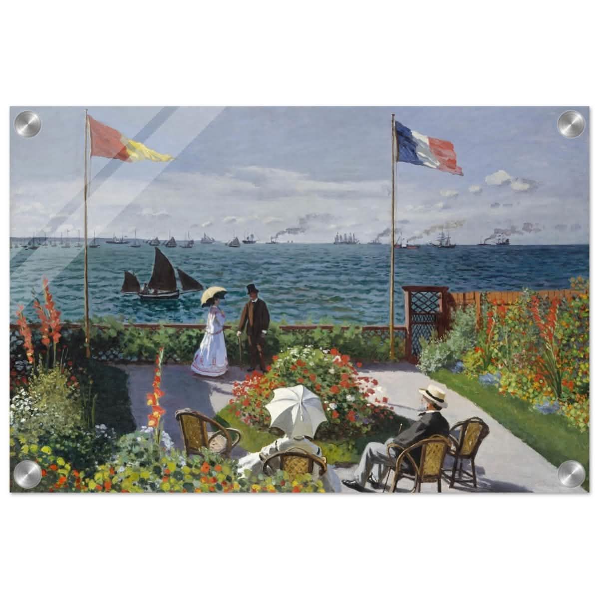 Garden at Sainte - Adresse by Claude Monet | Vintage wall art print - Acrylic Print - 30x45 cm / 12x18″ -