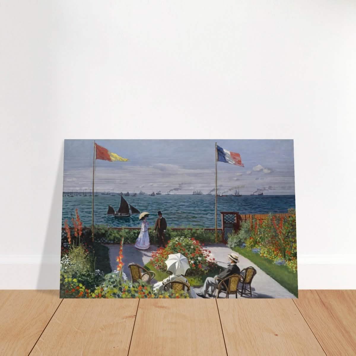 Garden at Sainte - Adresse by Claude Monet | Vintage wall art print - Brushed Aluminum Print - 50x75 cm / 20x30″ -