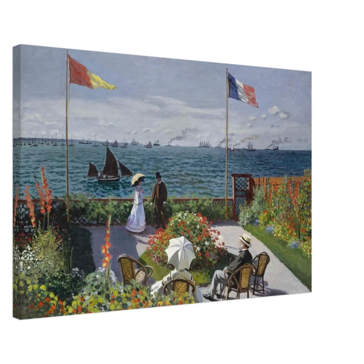 Garden at Sainte - Adresse by Claude Monet | Vintage wall art print - Canvas - 50x75 cm / 20x30″ -