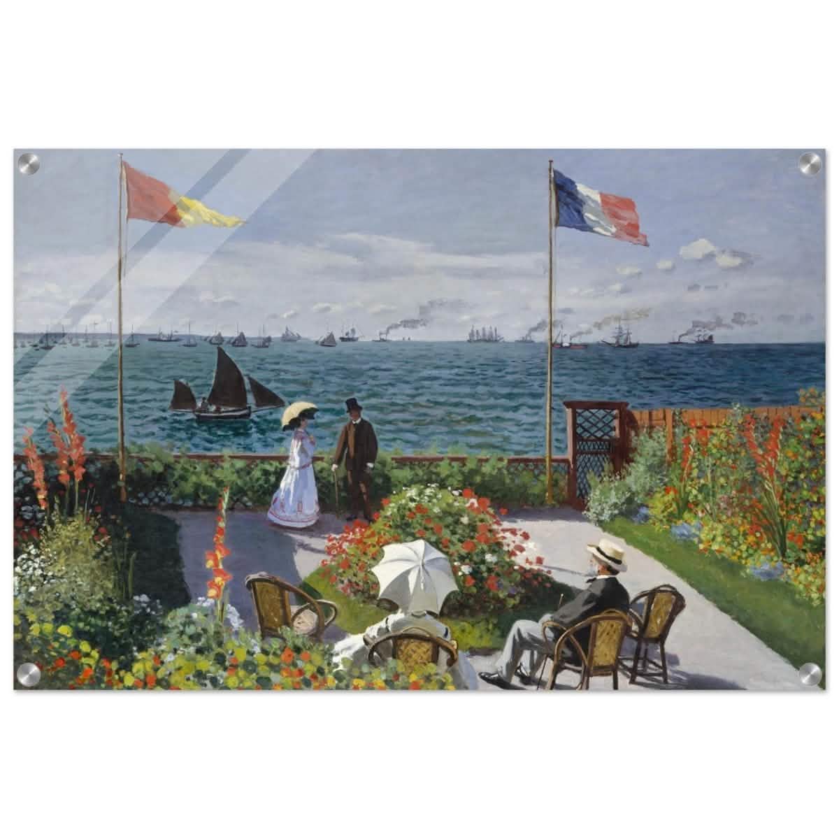 Garden at Sainte - Adresse by Claude Monet | Vintage wall art print - Acrylic Print - 50x75 cm / 20x30″ -