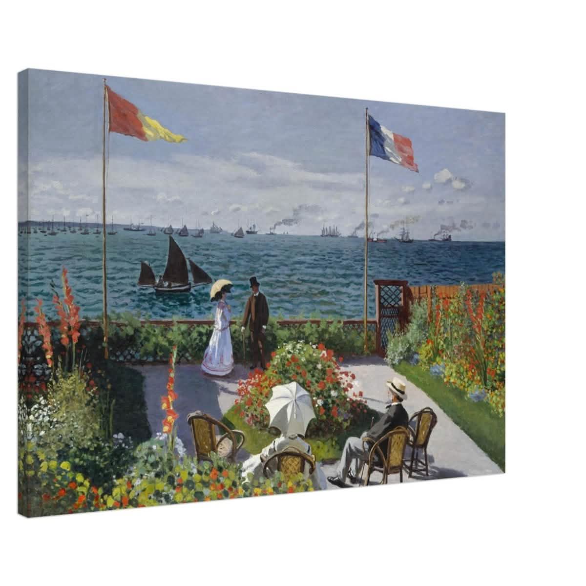 Garden at Sainte - Adresse by Claude Monet | Vintage wall art print - Canvas - 60x90 cm / 24x36″ -