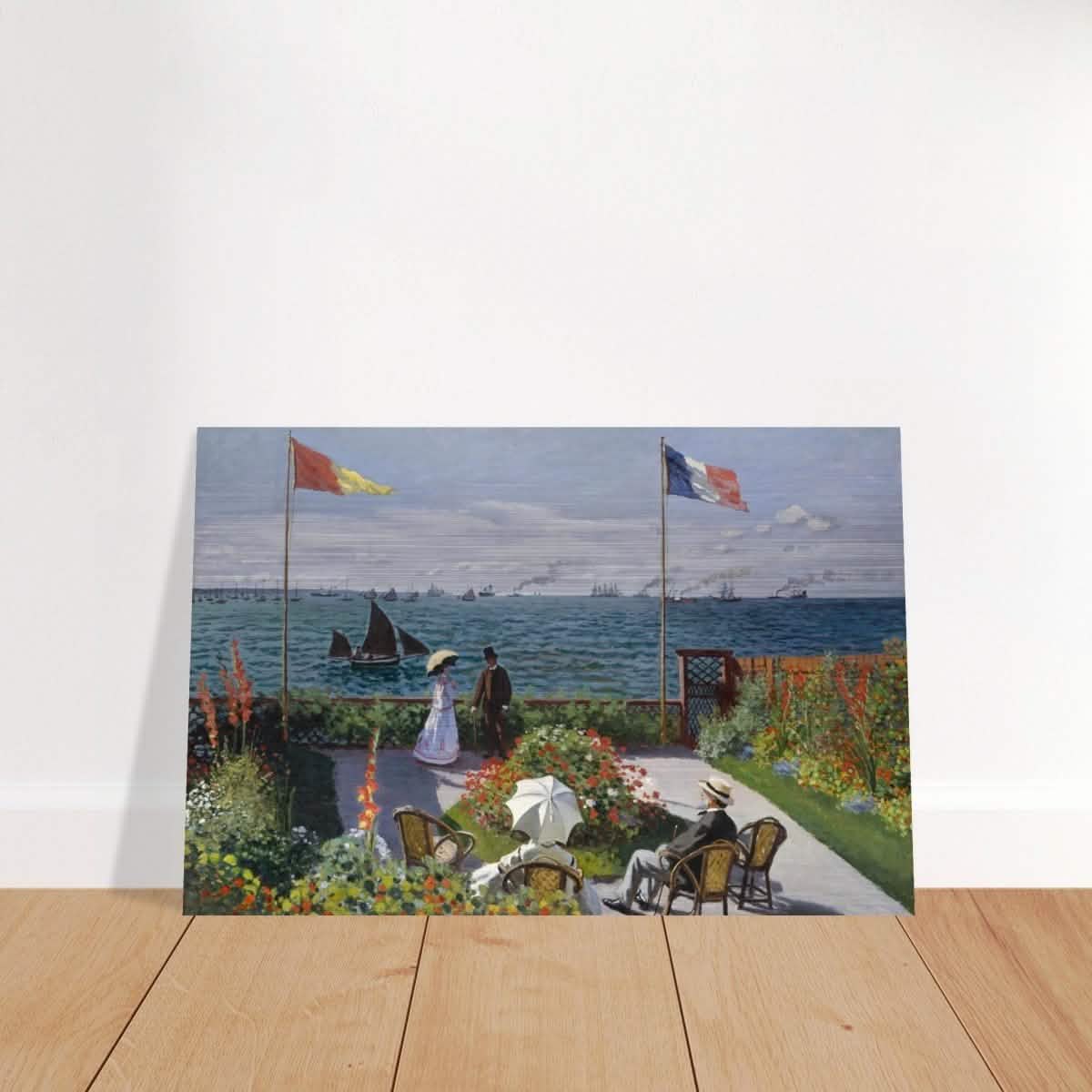 Garden at Sainte - Adresse by Claude Monet | Vintage wall art print - Brushed Aluminum Print - 30x45 cm / 12x18″ -