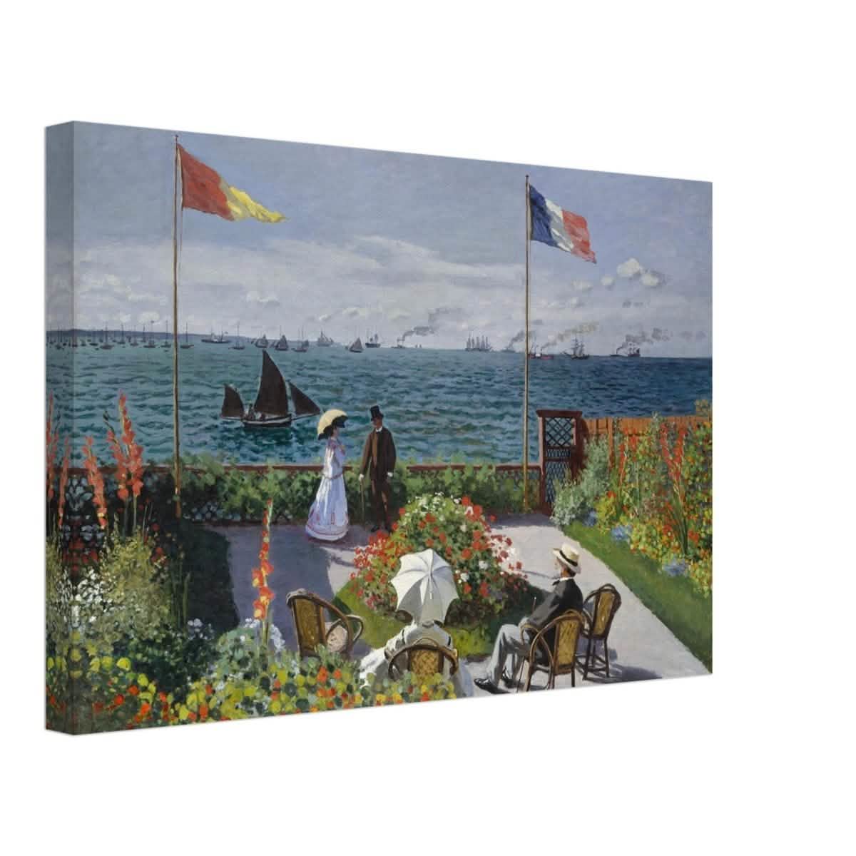 Garden at Sainte - Adresse by Claude Monet | Vintage wall art print - Canvas - 30x45 cm / 12x18″ -