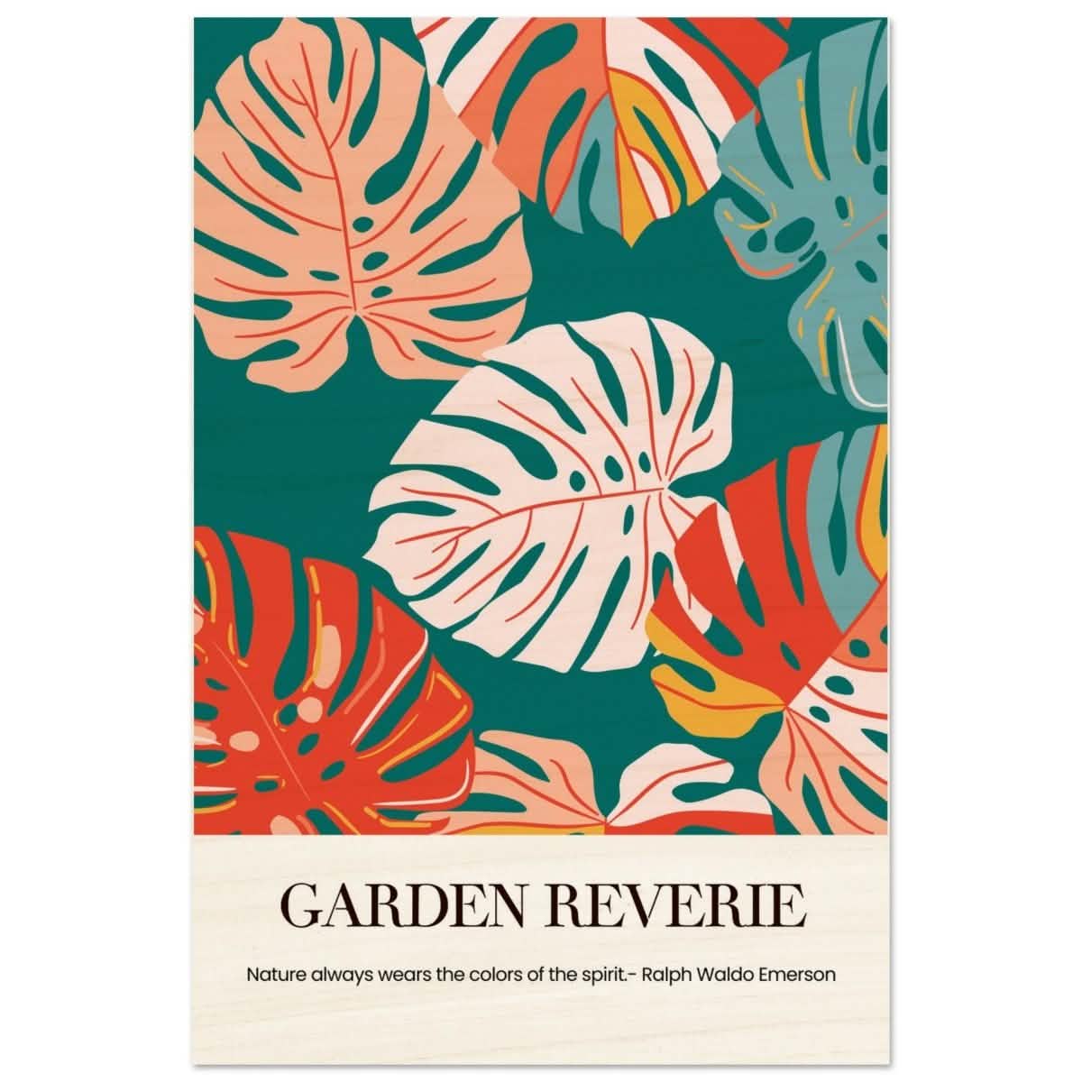 Garden Reverie | Abstract botanical masterpiece - Wood Prints - 60x90 cm / 24x36″ -