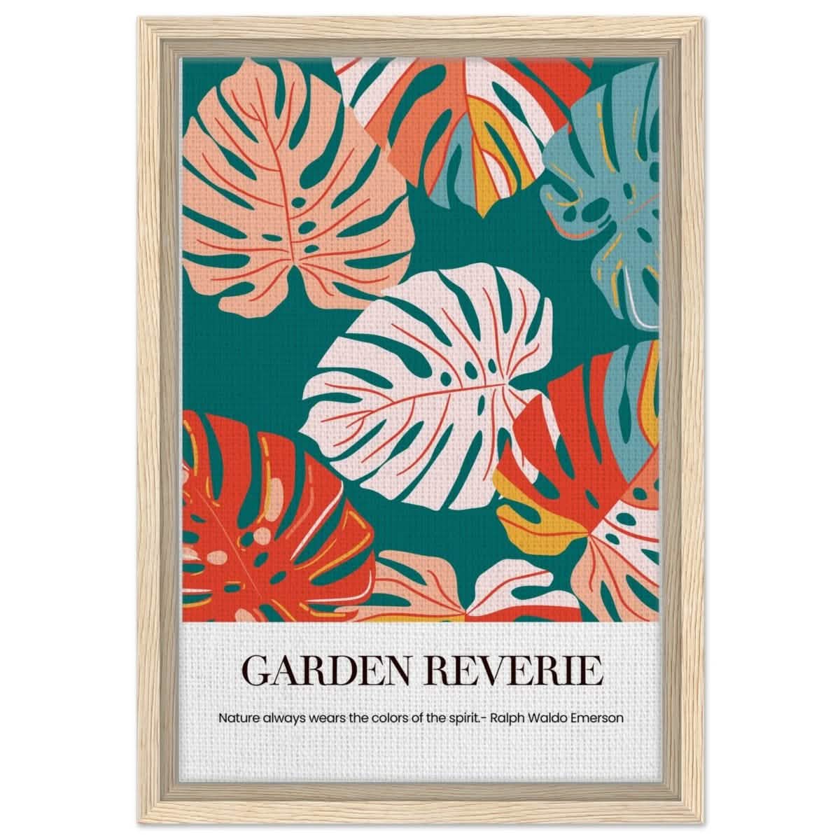 Garden Reverie | Abstract botanical masterpiece - Framed Canvas - 30x45 cm / 12x18″ - Wood frame