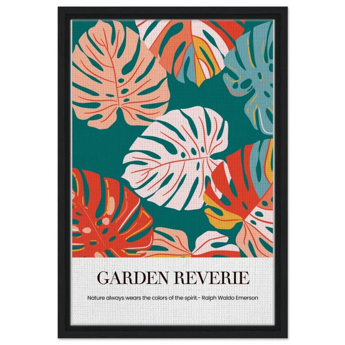 Garden Reverie | Abstract botanical masterpiece - Framed Canvas - 40x60 cm / 16x24″ - Black frame