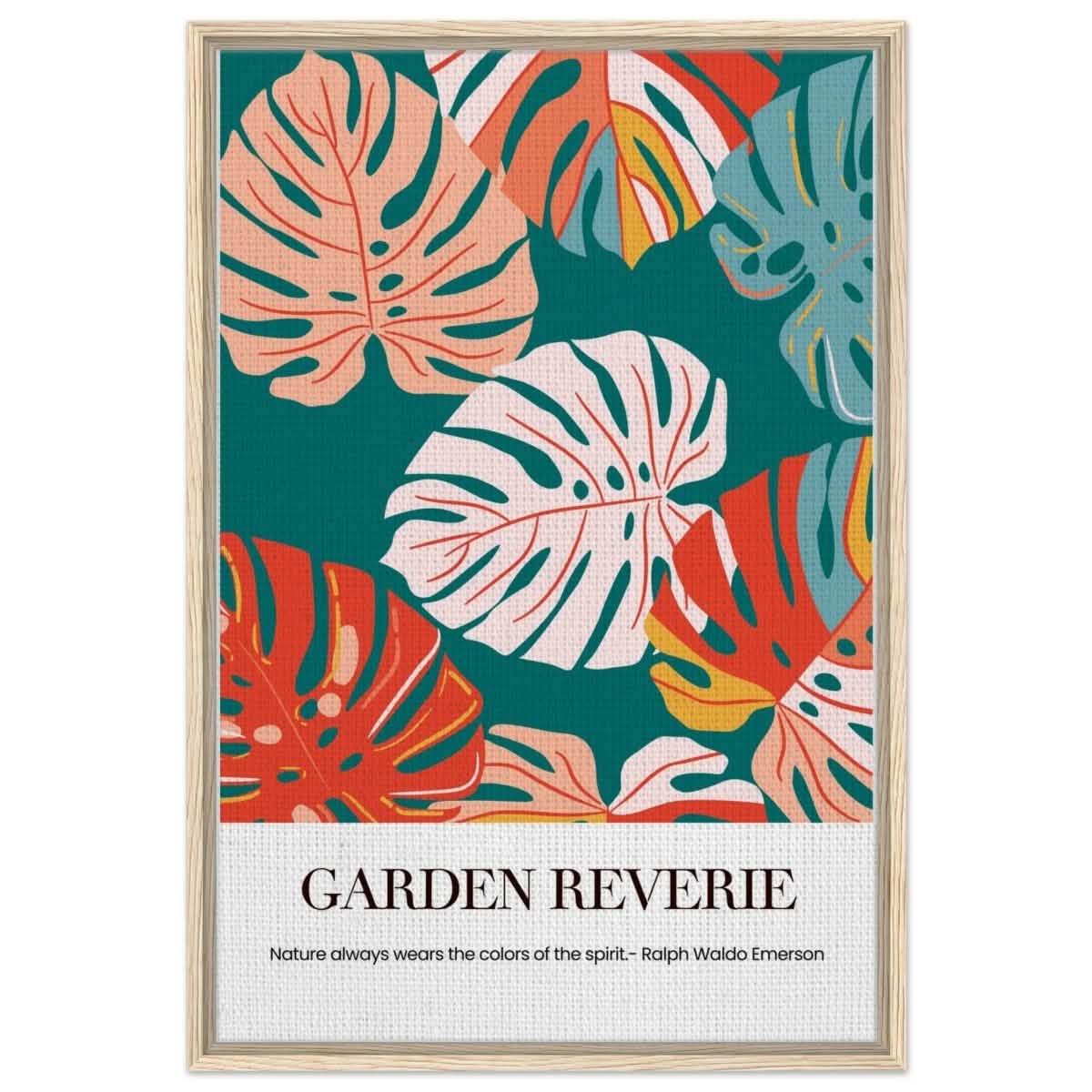 Garden Reverie | Abstract botanical masterpiece - Framed Canvas - 60x90 cm / 24x36″ - Wood frame