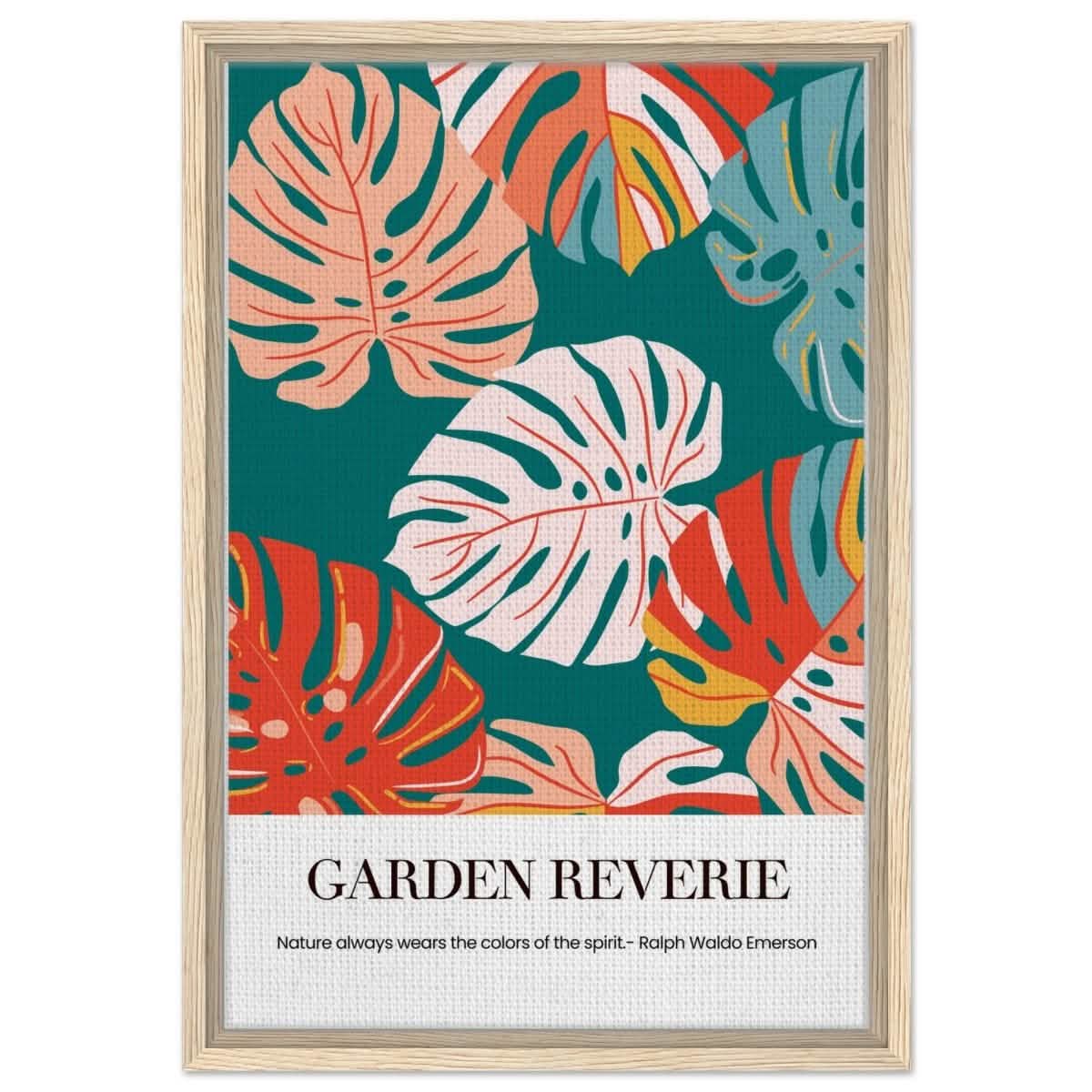 Garden Reverie | Abstract botanical masterpiece - Framed Canvas - 40x60 cm / 16x24″ - Wood frame
