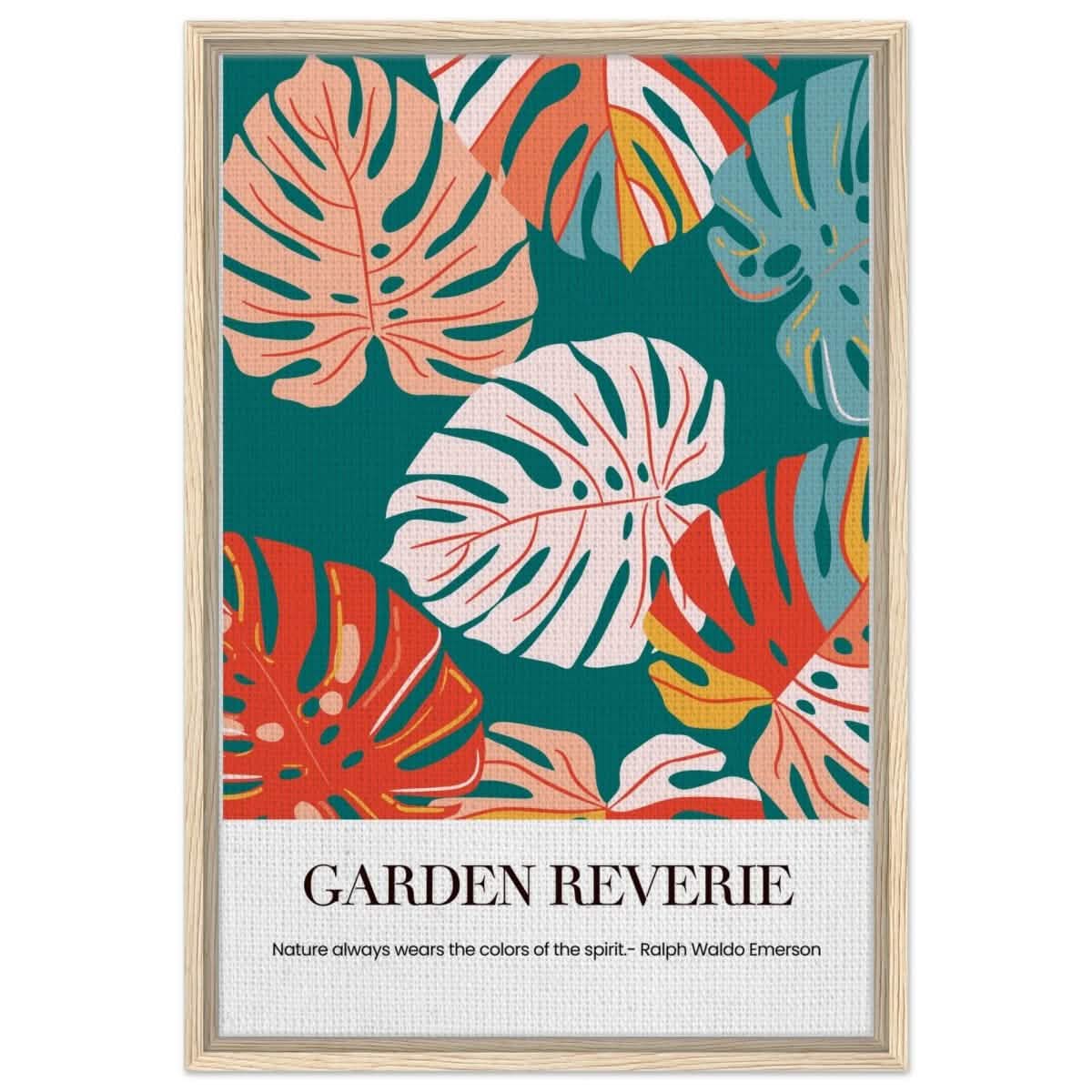Garden Reverie | Abstract botanical masterpiece - Framed Canvas - 50x75 cm / 20x30″ - Wood frame