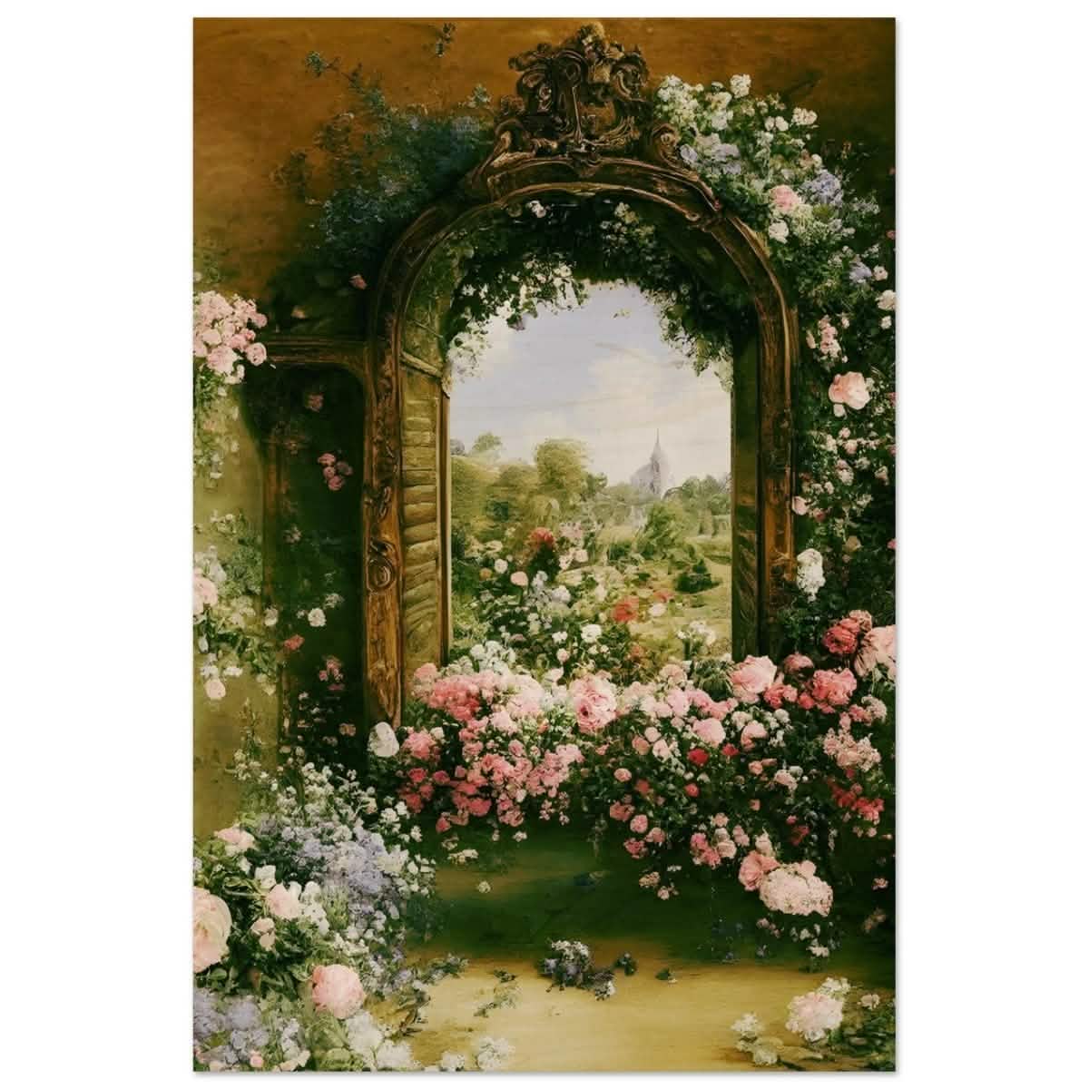 Gateways to Roses | Da Vinci Nature Art Wall collection | Wall art print - Wood Prints - 40x60 cm / 16x24″ -