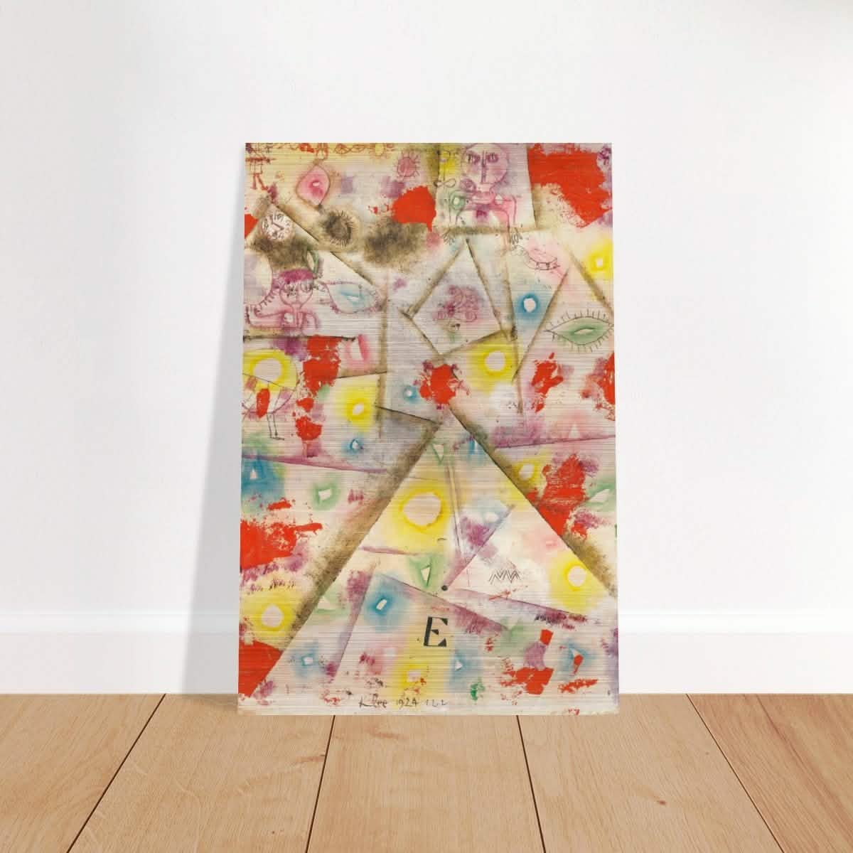 Gedenkblatt E by Paul Klee 1924 - Brushed Aluminum Print - 30x45 cm / 12x18″ -