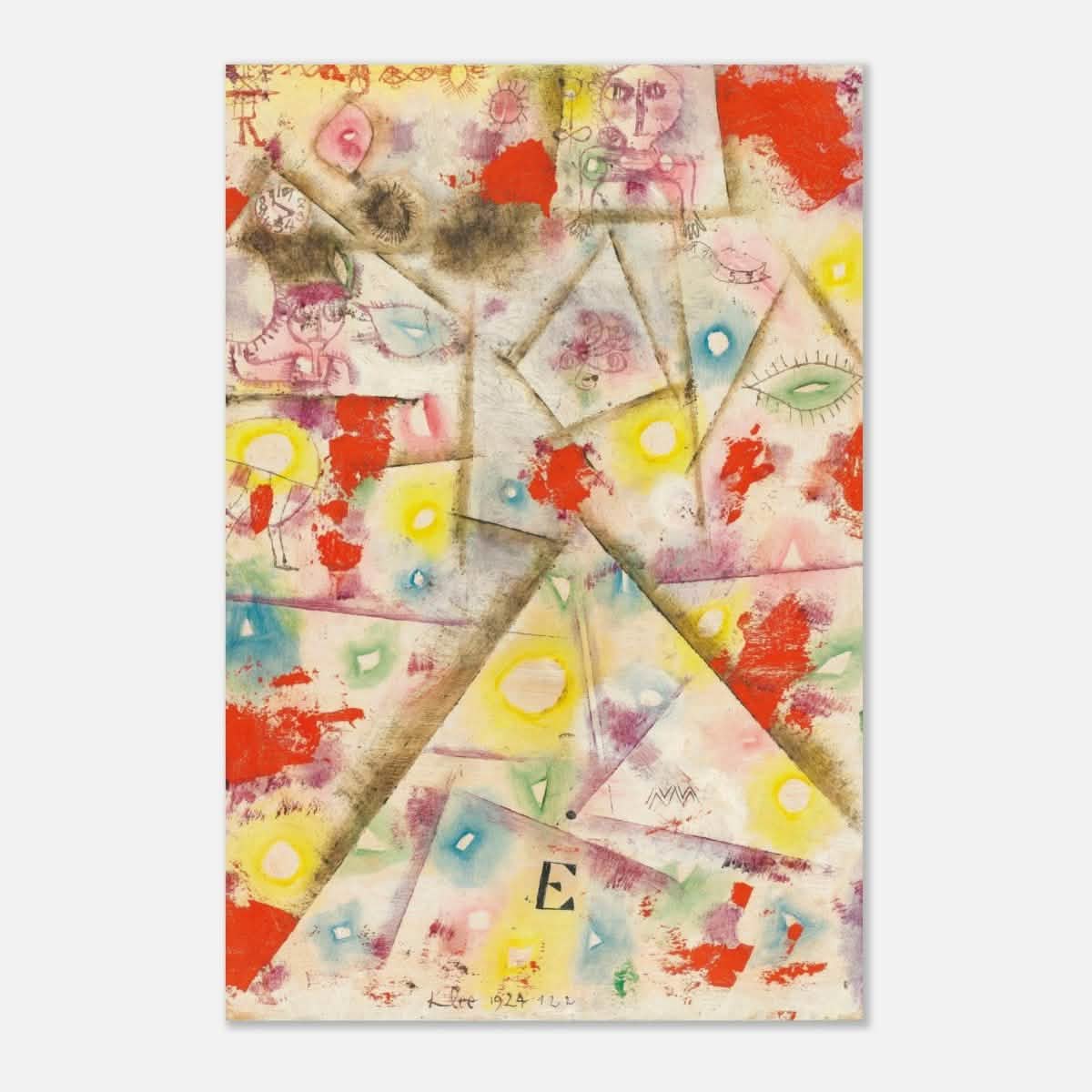 Gedenkblatt E by Paul Klee 1924 - Aluminum Print - 30x45 cm / 12x18″ -