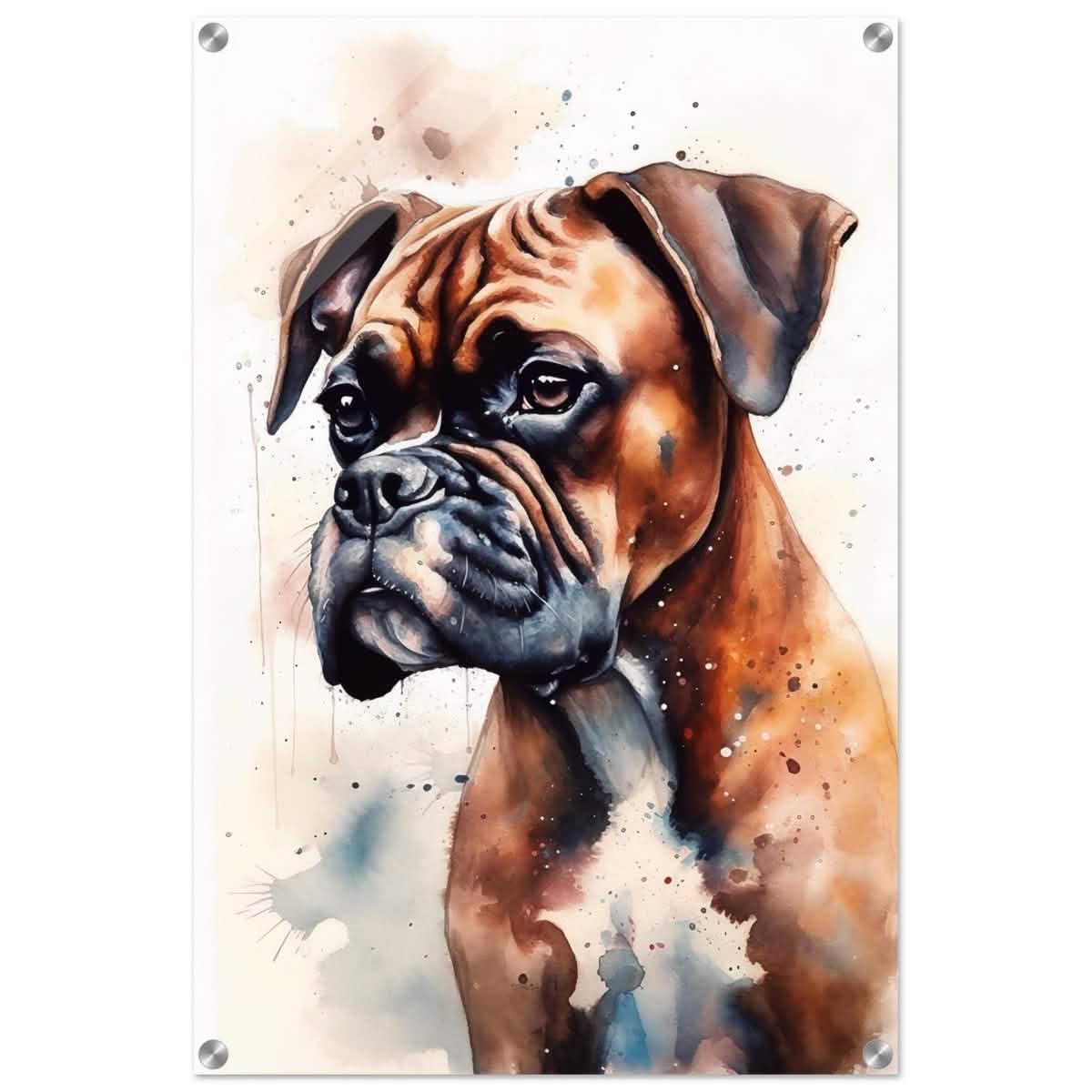 Gentle Strokes: Boxer Puppy Bliss | Da Vinci Animal Kingdom Wall art print - Acrylic Print - 50x75 cm / 20x30″ -