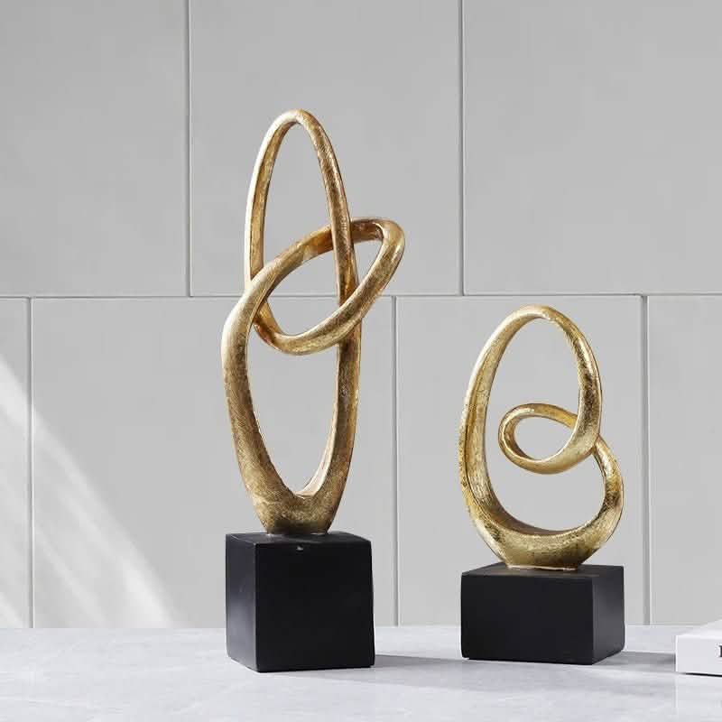 Geometric Abstract Ring Sculpture – Modern Minimalist Resin Décor - Double Ring Type A -