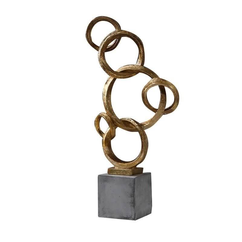 Geometric Abstract Ring Sculpture – Modern Minimalist Resin Décor - Double Ring Type A -