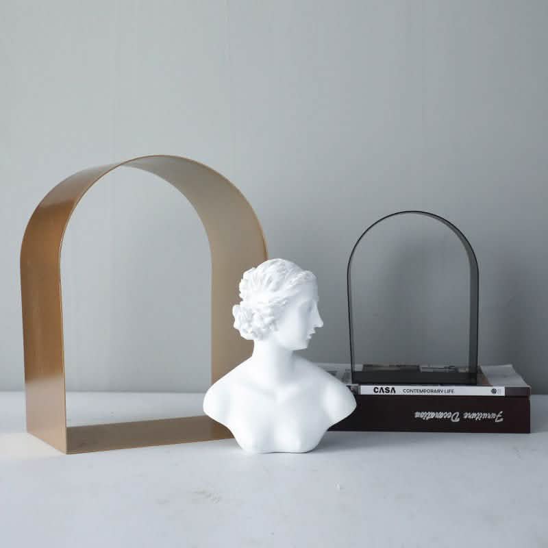 Geometric Arch Resin Sculptures – Modern Character & Abstract Ornaments - Black -