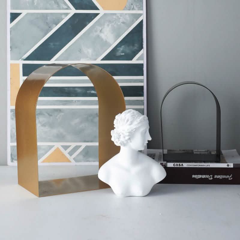 Geometric Arch Resin Sculptures – Modern Character & Abstract Ornaments - Black -