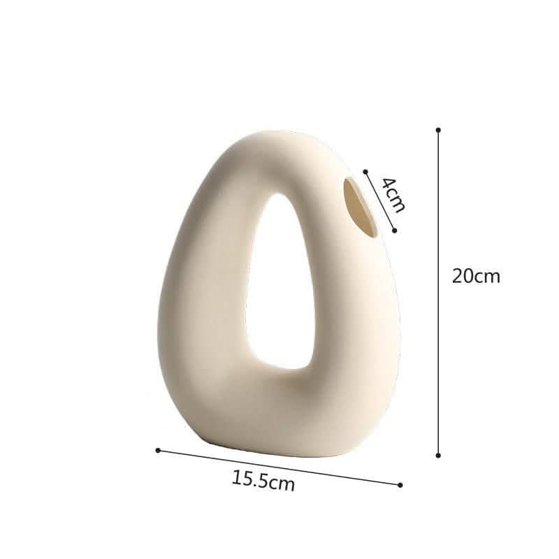 Geometric Ceramic Vase Collection – Modern Minimalist Handmade Pottery - C2 -