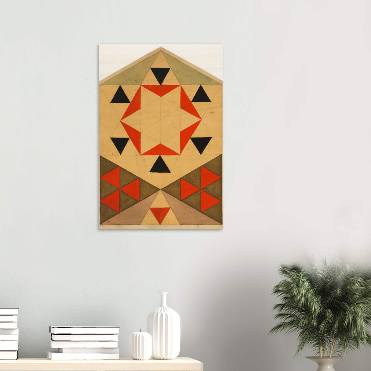 Geometrische Studie (Schülerarbeit) by Egon Schiele 1903 - Wood Prints - 50x75 cm / 20x30″ - 20 mm