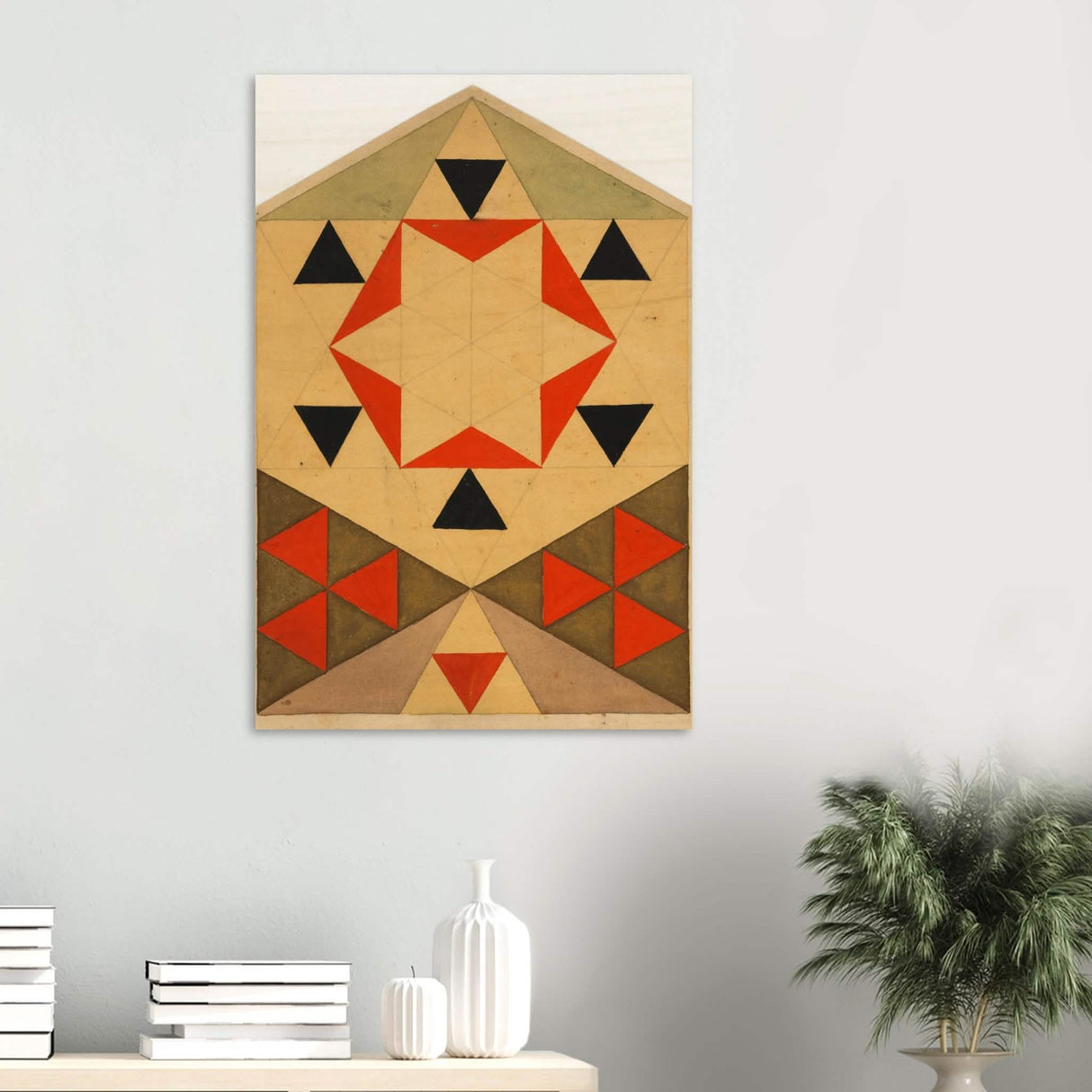 Geometrische Studie (Schülerarbeit) by Egon Schiele 1903 - Wood Prints - 60x90 cm / 24x36″ - 20 mm