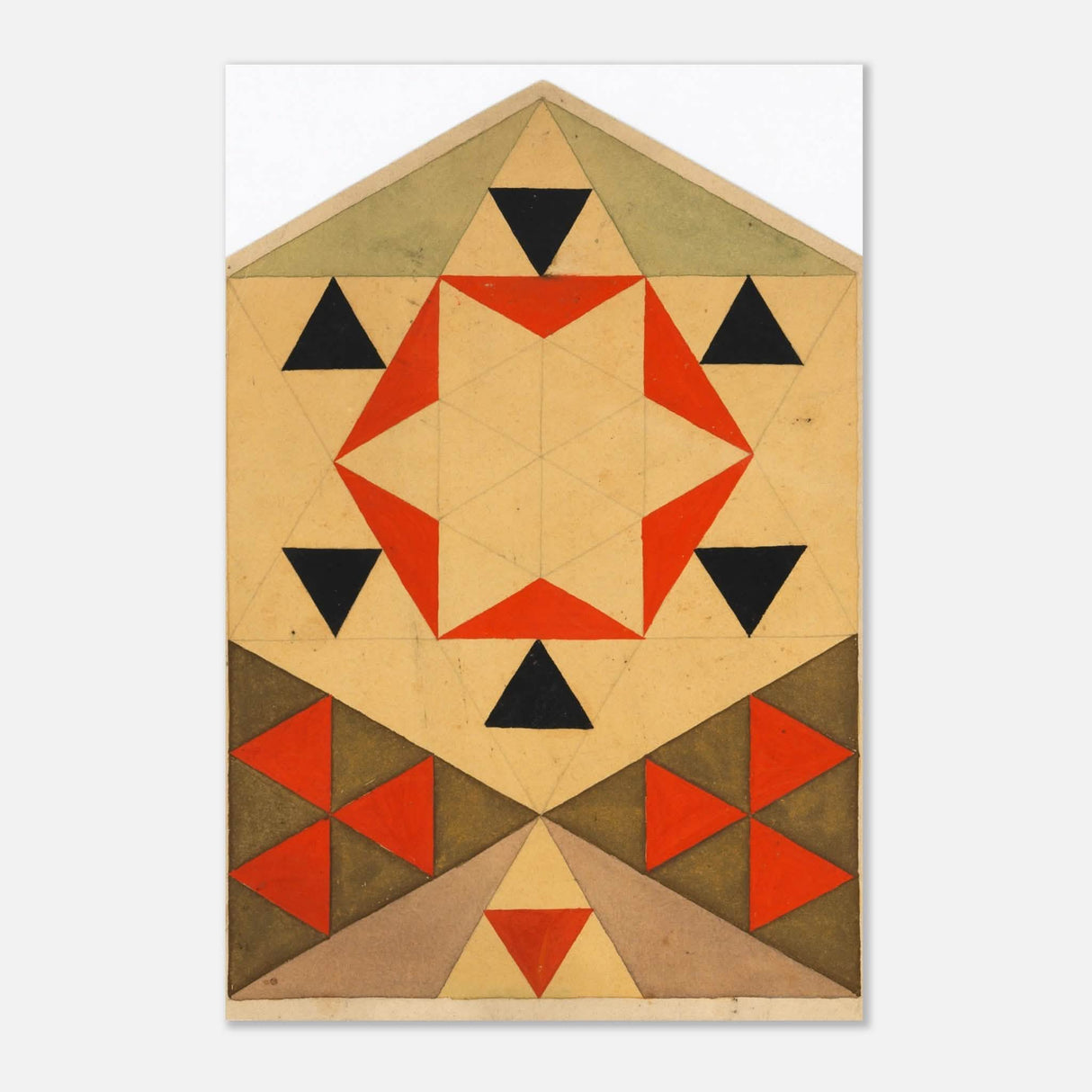 Geometrische Studie (Schülerarbeit) by Egon Schiele 1903 - Aluminum Print - 50x75 cm / 20x30″ -