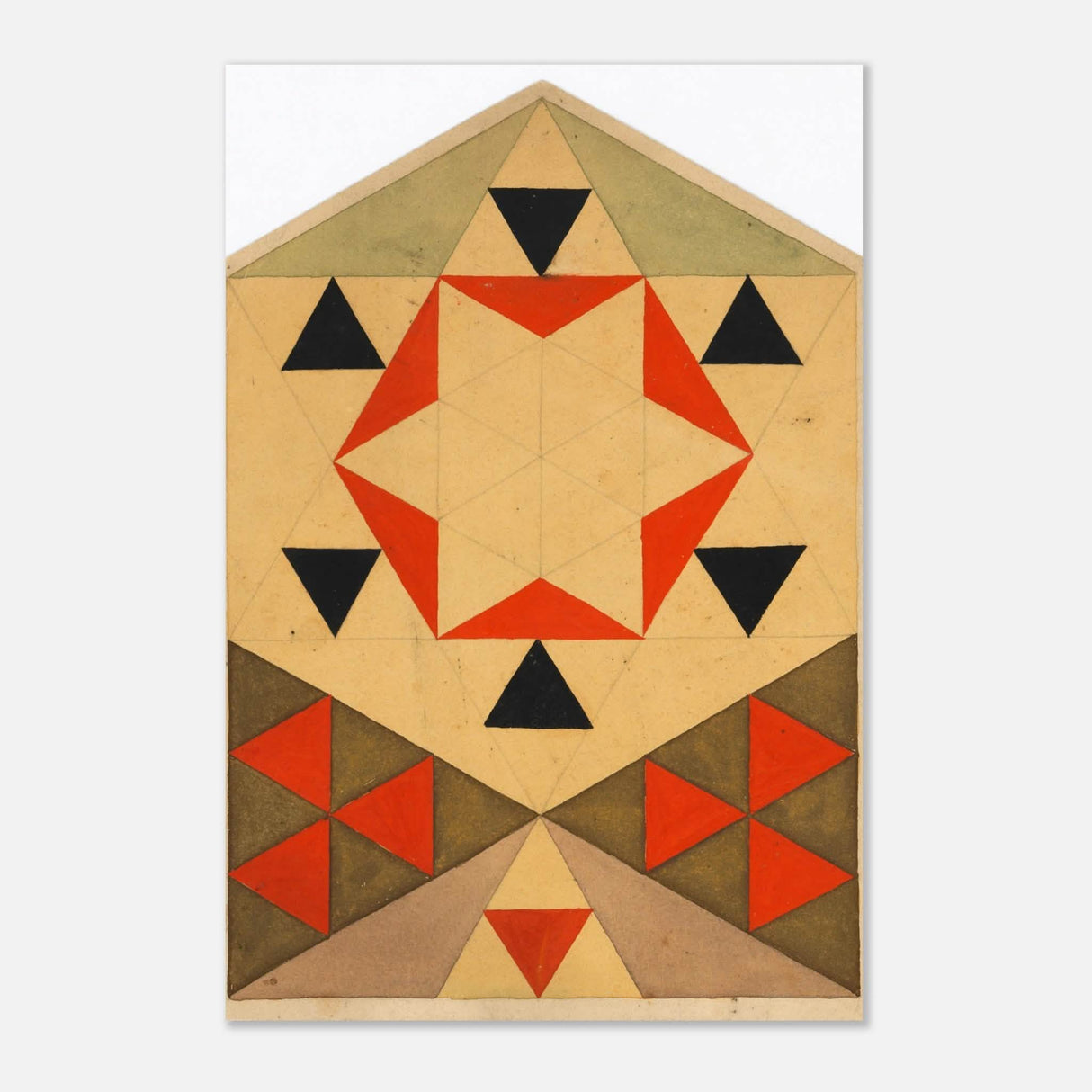 Geometrische Studie (Schülerarbeit) by Egon Schiele 1903 - Aluminum Print - 60x90 cm / 24x36″ -