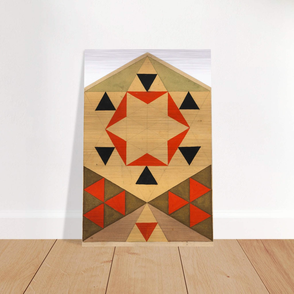 Geometrische Studie (Schülerarbeit) by Egon Schiele 1903 - Brushed Aluminum Print - 50x75 cm / 20x30″ -