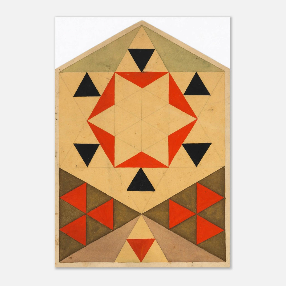 Geometrische Studie (Schülerarbeit) by Egon Schiele 1903 - Aluminum Print - 70x100 cm / 28x40″ -