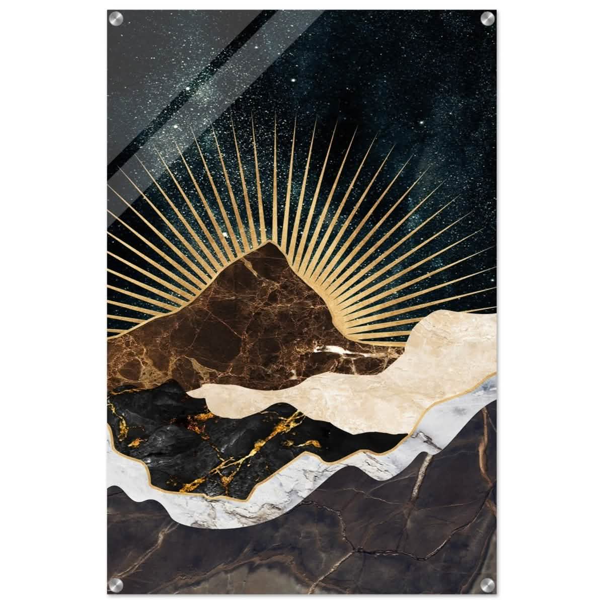 Gilded Desertscape | Cosmic Minimalist Art | Wall art Print - Acrylic Print - 60x90 cm / 24x36″ -