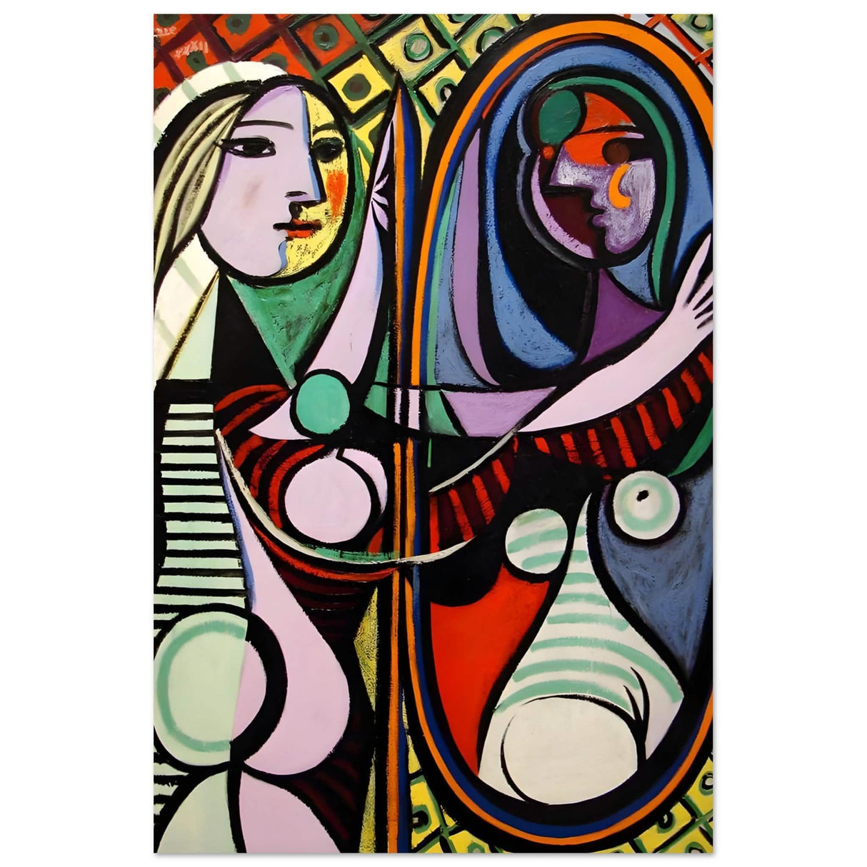 Girl before a Mirror by Pablo Picasso 1932 - Aluminum Print - 40x60 cm / 16x24″ -