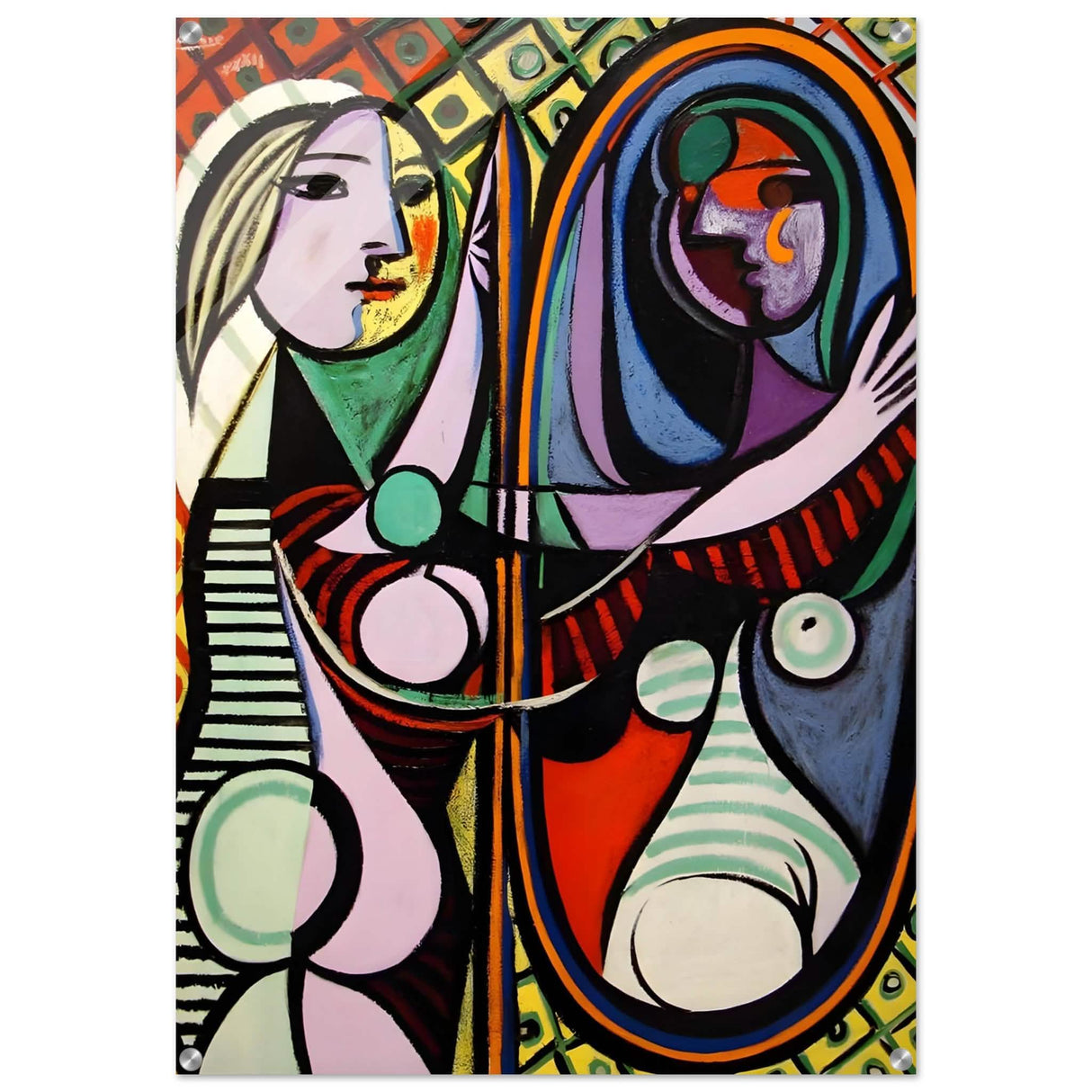 Girl before a Mirror by Pablo Picasso 1932 - Acrylic Print - 70x100 cm / 28x40″ -