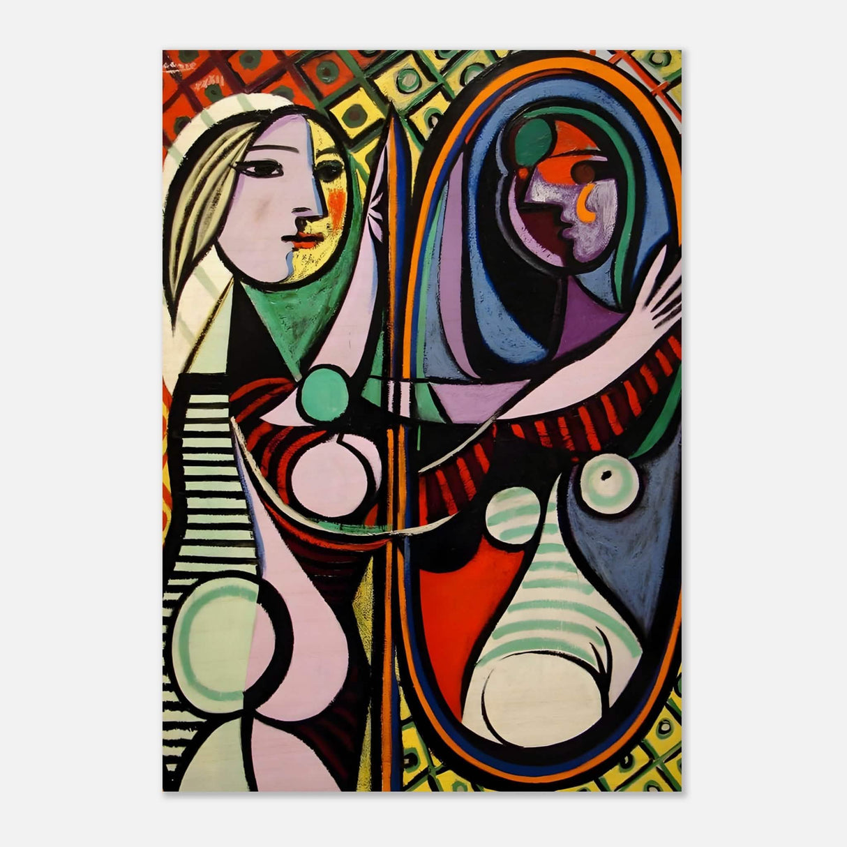 Girl before a Mirror by Pablo Picasso 1932 - Wood Prints - 70x100 cm / 28x40″ -