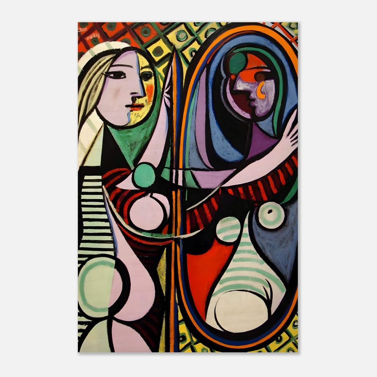 Girl before a Mirror by Pablo Picasso 1932 - Wood Prints - 60x90 cm / 24x36″ -