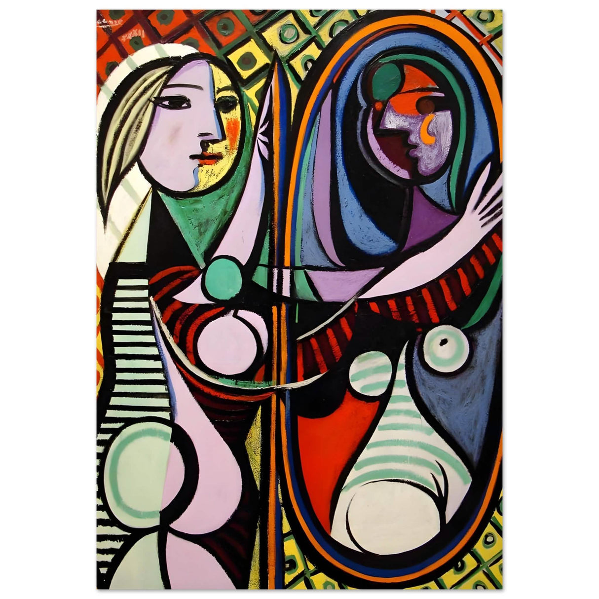 Girl before a Mirror by Pablo Picasso 1932 - Aluminum Print - 70x100 cm / 28x40″ -