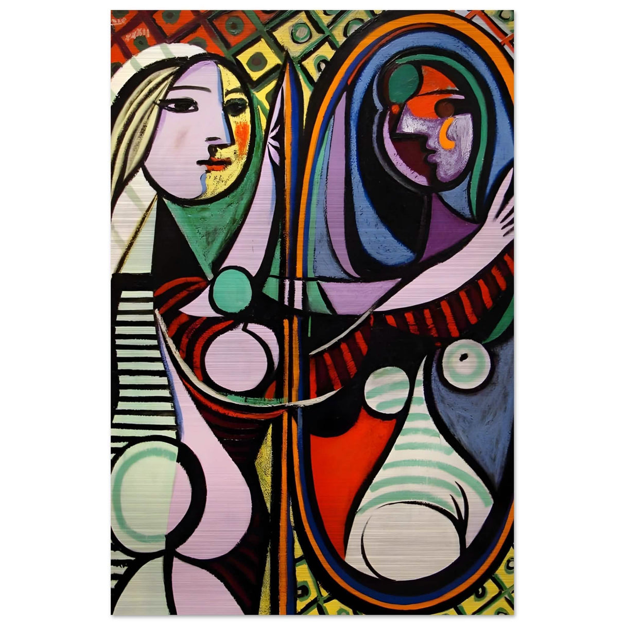 Girl before a Mirror by Pablo Picasso 1932 - Brushed Aluminum Print - 30x45 cm / 12x18″ -