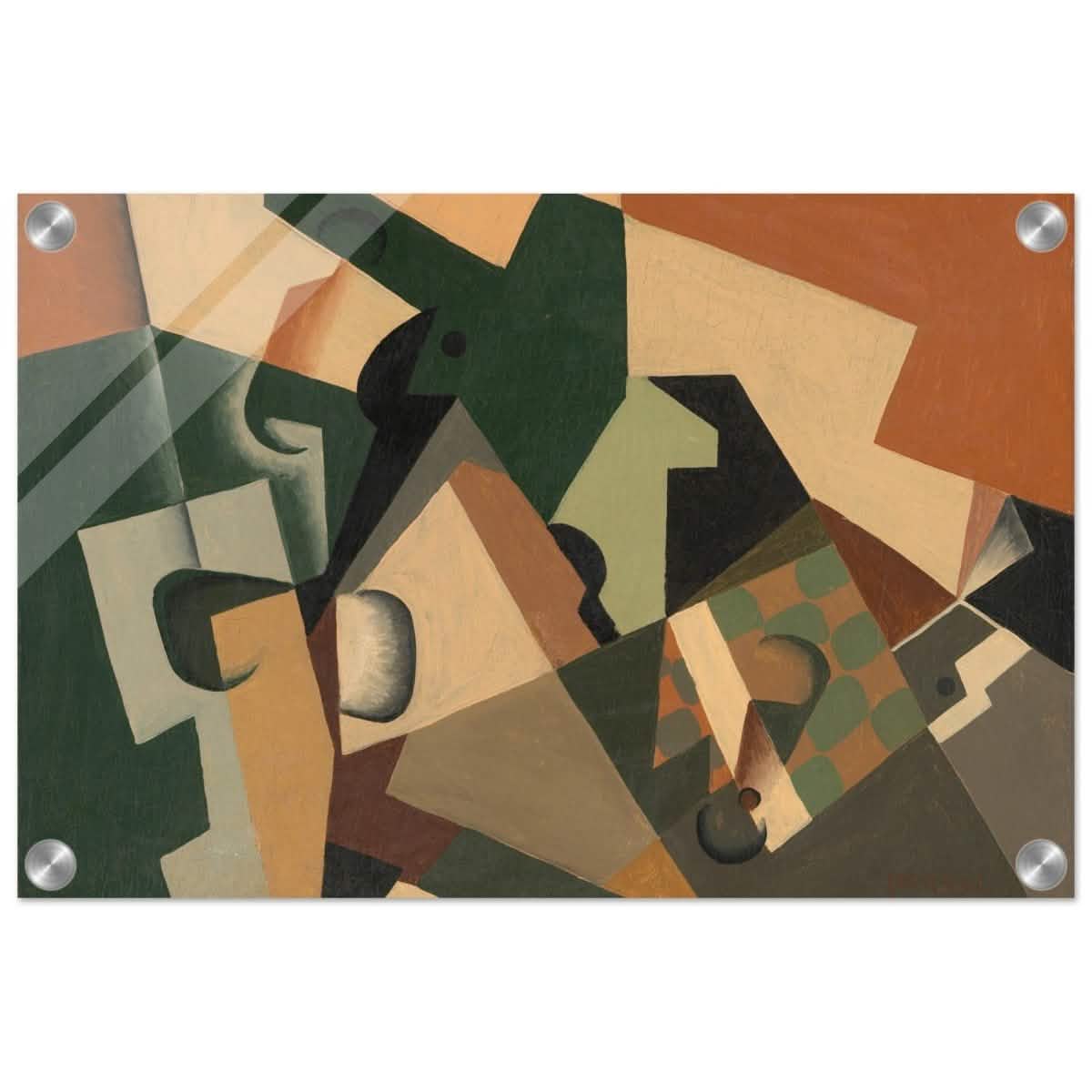 Glass and Checkerboard (ca. 1917) by Juan Gris | Vintage Cubism wall art print - Acrylic Print - 30x45 cm / 12x18″ -