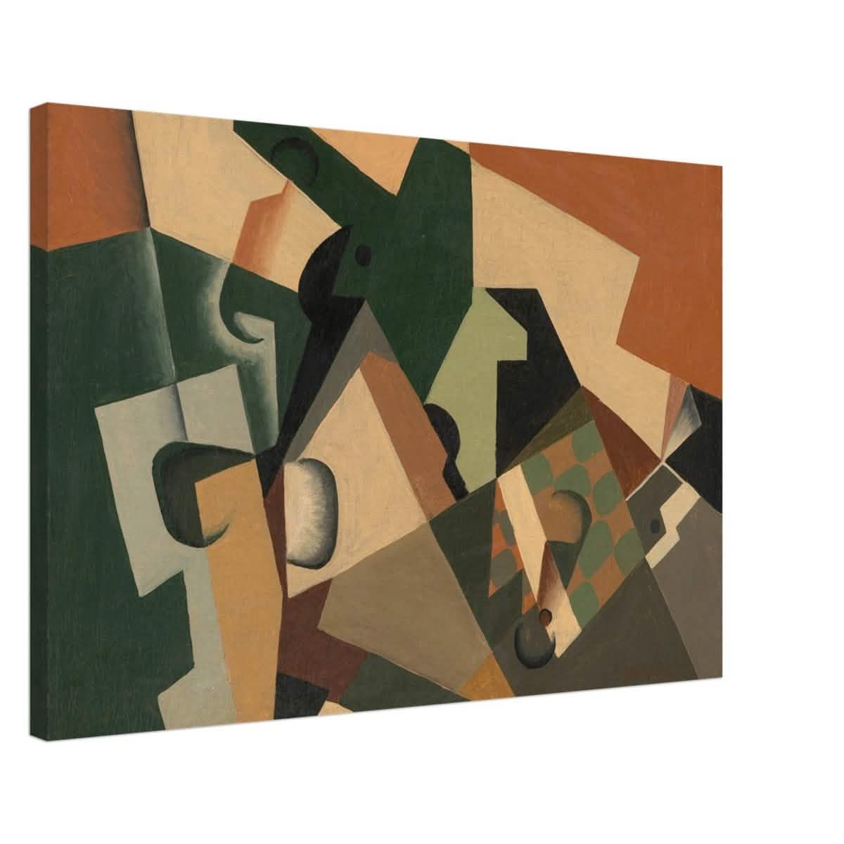 Glass and Checkerboard (ca. 1917) by Juan Gris | Vintage Cubism wall art print - Canvas - 50x75 cm / 20x30″ -
