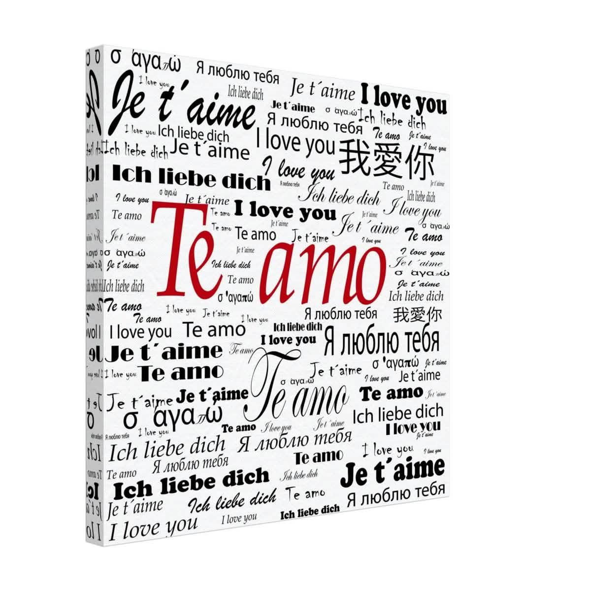 Global Love - Words Across Borders | Digital Pop Art - Canvas - 40x40 cm / 16x16″ -